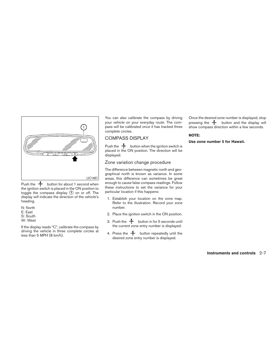 Compass display -7 | NISSAN 2010 Altima User Manual | Page 84 / 438