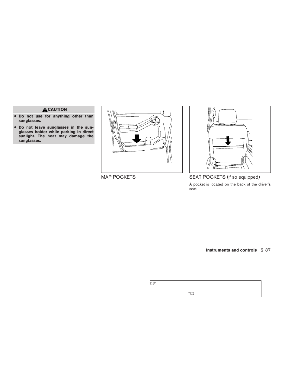 Map pockets -37 seat pockets (if so equipped) -37 | NISSAN 2009 Xterra User Manual | Page 113 / 336