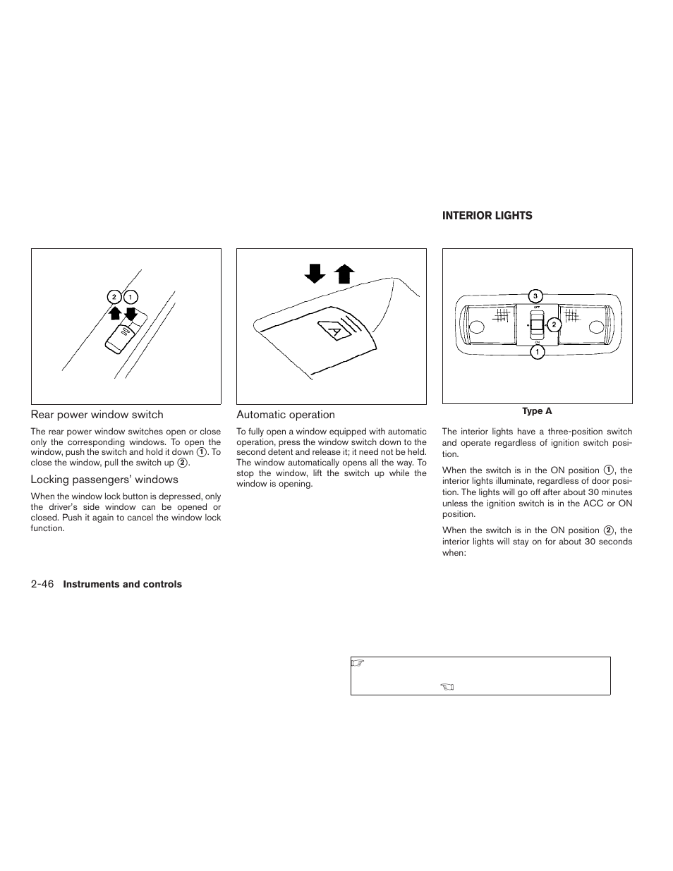 Interior lights -46 | NISSAN 2009 Xterra User Manual | Page 122 / 336