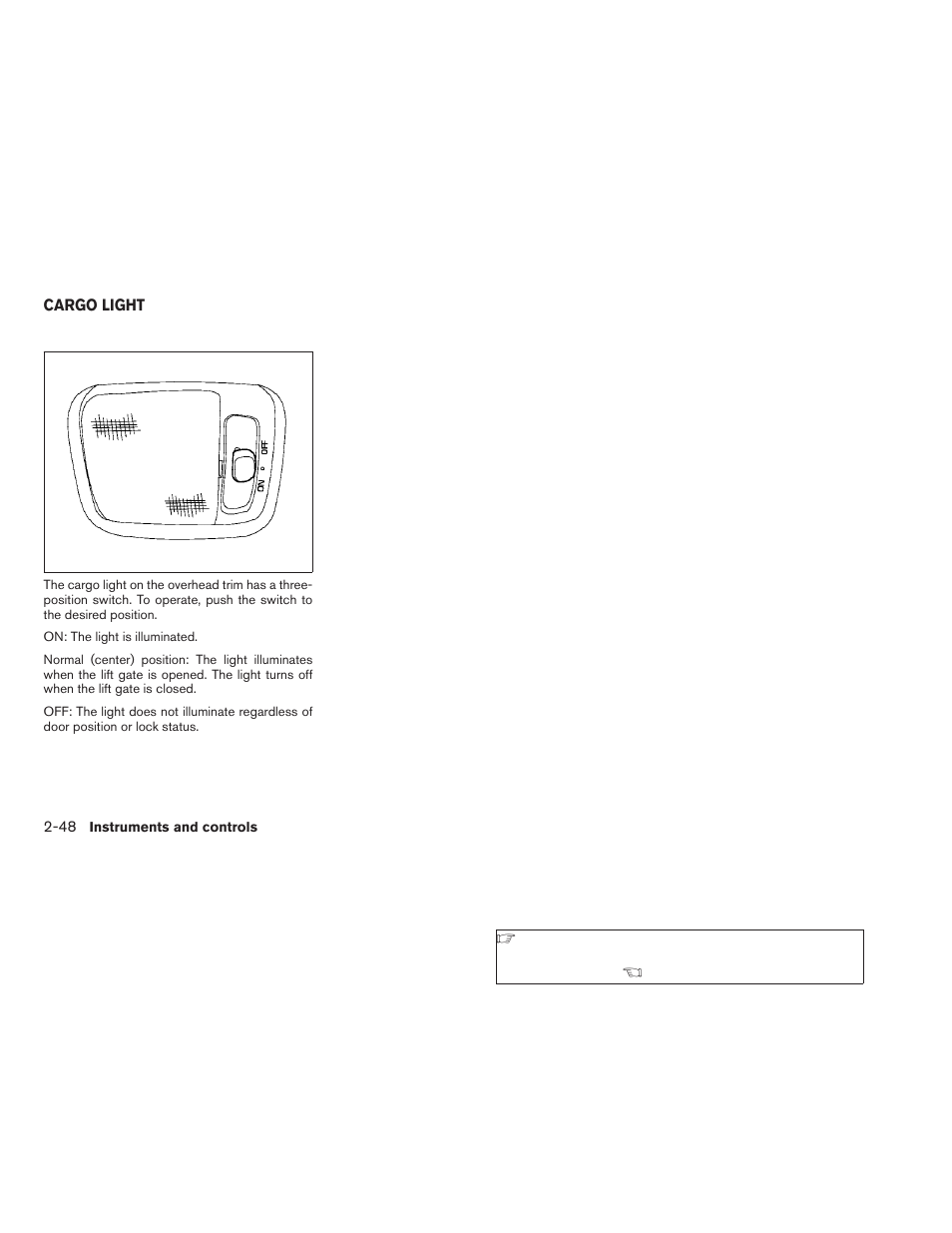 Cargo light -48 | NISSAN 2009 Xterra User Manual | Page 124 / 336