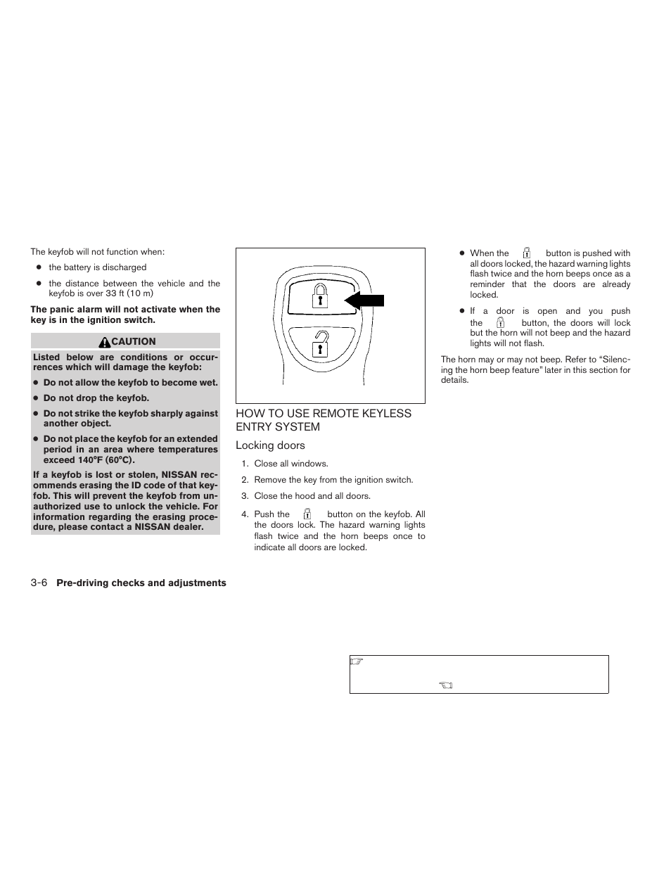 How to use remote keyless entry system -6 | NISSAN 2009 Xterra User Manual | Page 130 / 336