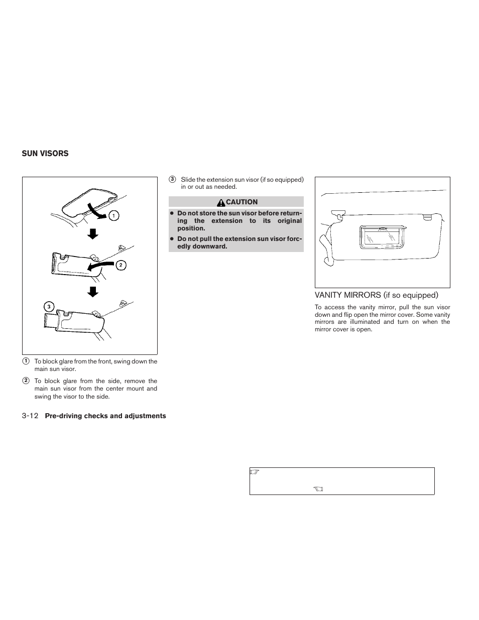 Sun visors -12, Vanity mirrors (if so equipped) -12 | NISSAN 2009 Xterra User Manual | Page 136 / 336