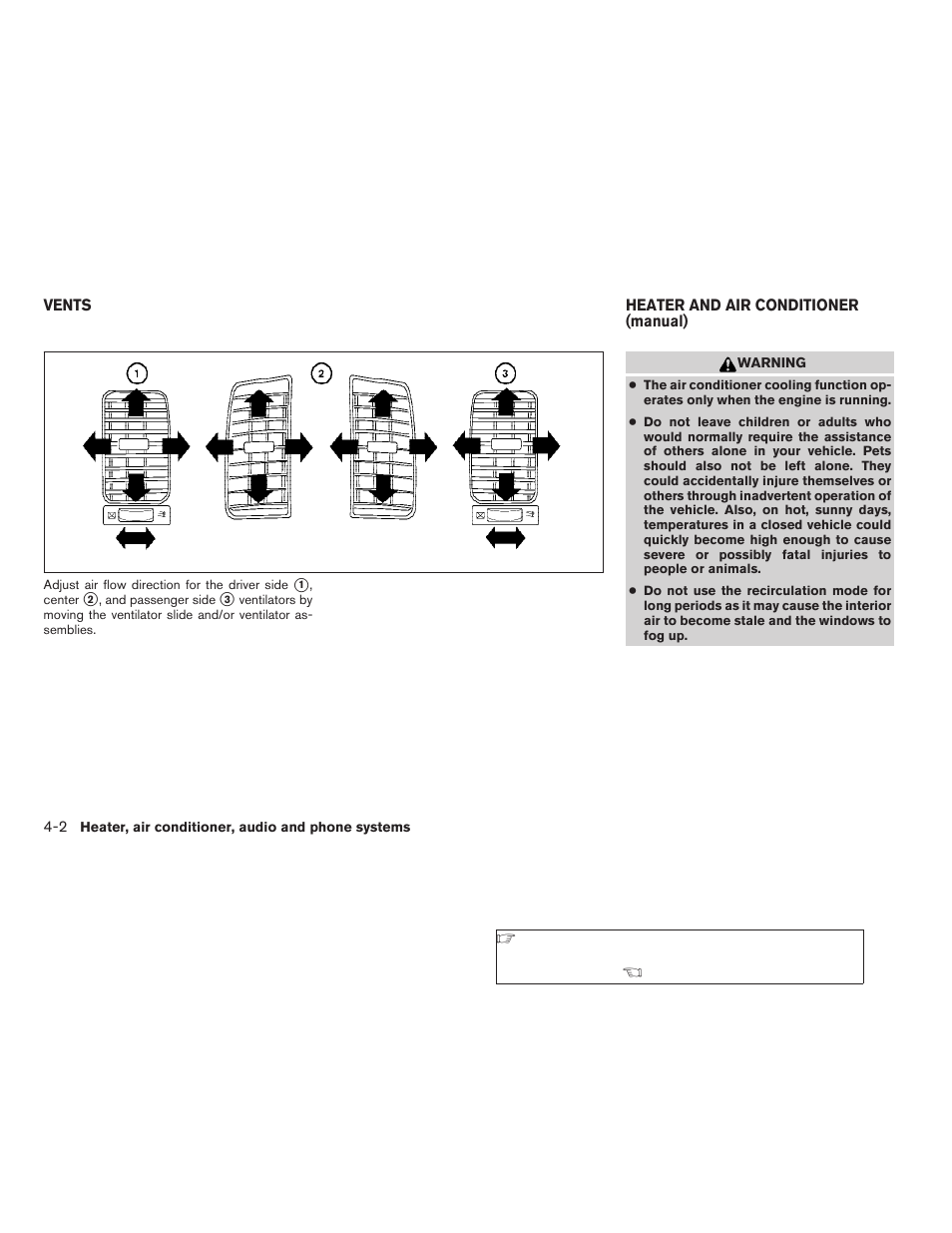 Vents -2 heater and air conditioner (manual) -2 | NISSAN 2009 Xterra User Manual | Page 140 / 336
