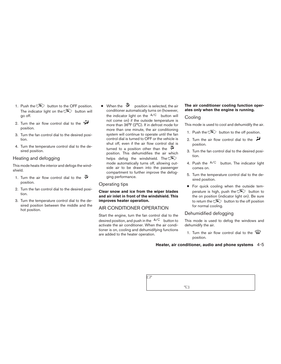 Air conditioner operation -5 | NISSAN 2009 Xterra User Manual | Page 143 / 336