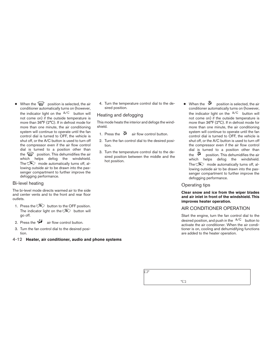 Air conditioner operation -12 | NISSAN 2009 Xterra User Manual | Page 150 / 336