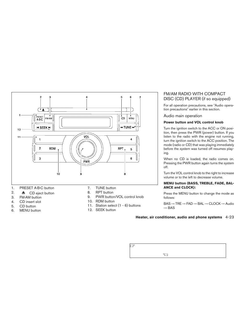 Fm/am radio with compact disc (cd) player, If so equipped) -23 | NISSAN 2009 Xterra User Manual | Page 161 / 336