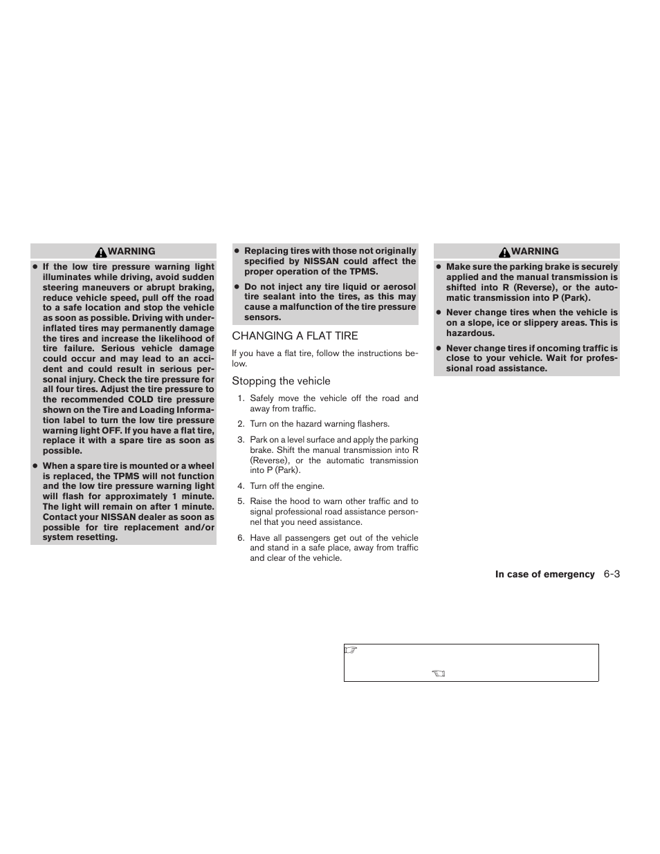 Changing a flat tire -3 | NISSAN 2009 Xterra User Manual | Page 235 / 336