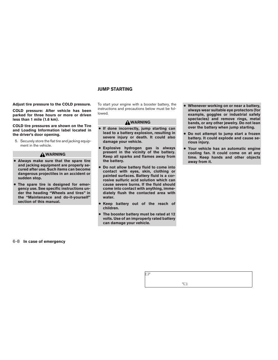 Jump starting -8 | NISSAN 2009 Xterra User Manual | Page 240 / 336