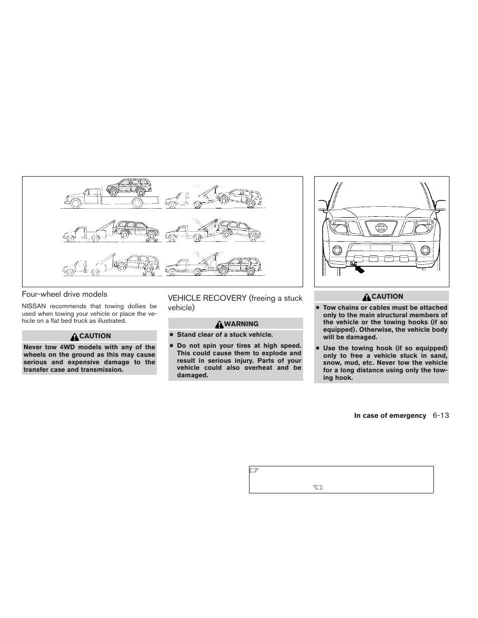 Vehicle recovery (freeing a stuck vehicle) -13 | NISSAN 2009 Xterra User Manual | Page 245 / 336