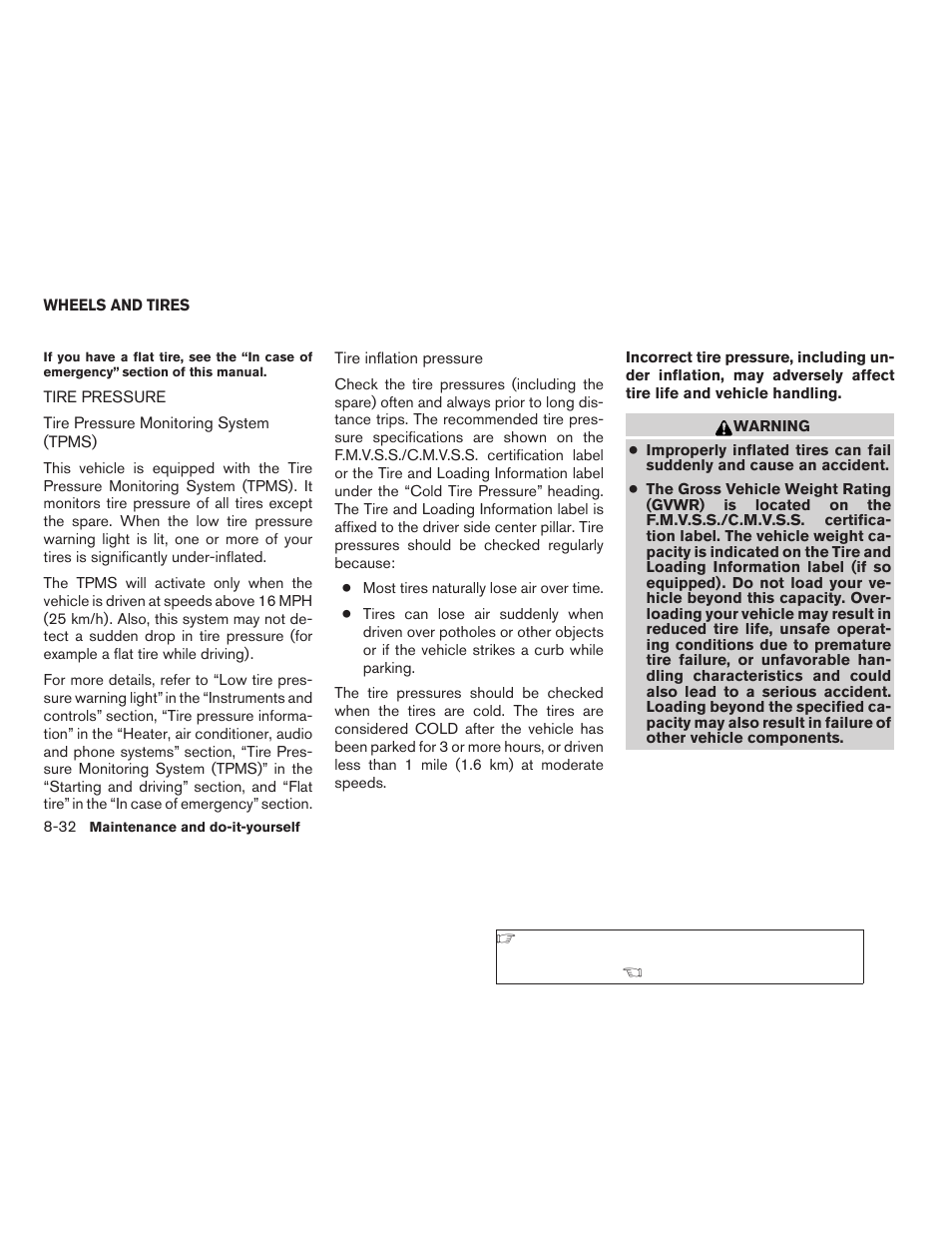 Wheels and tires -32, Tire pressure -32 | NISSAN 2009 Xterra User Manual | Page 284 / 336