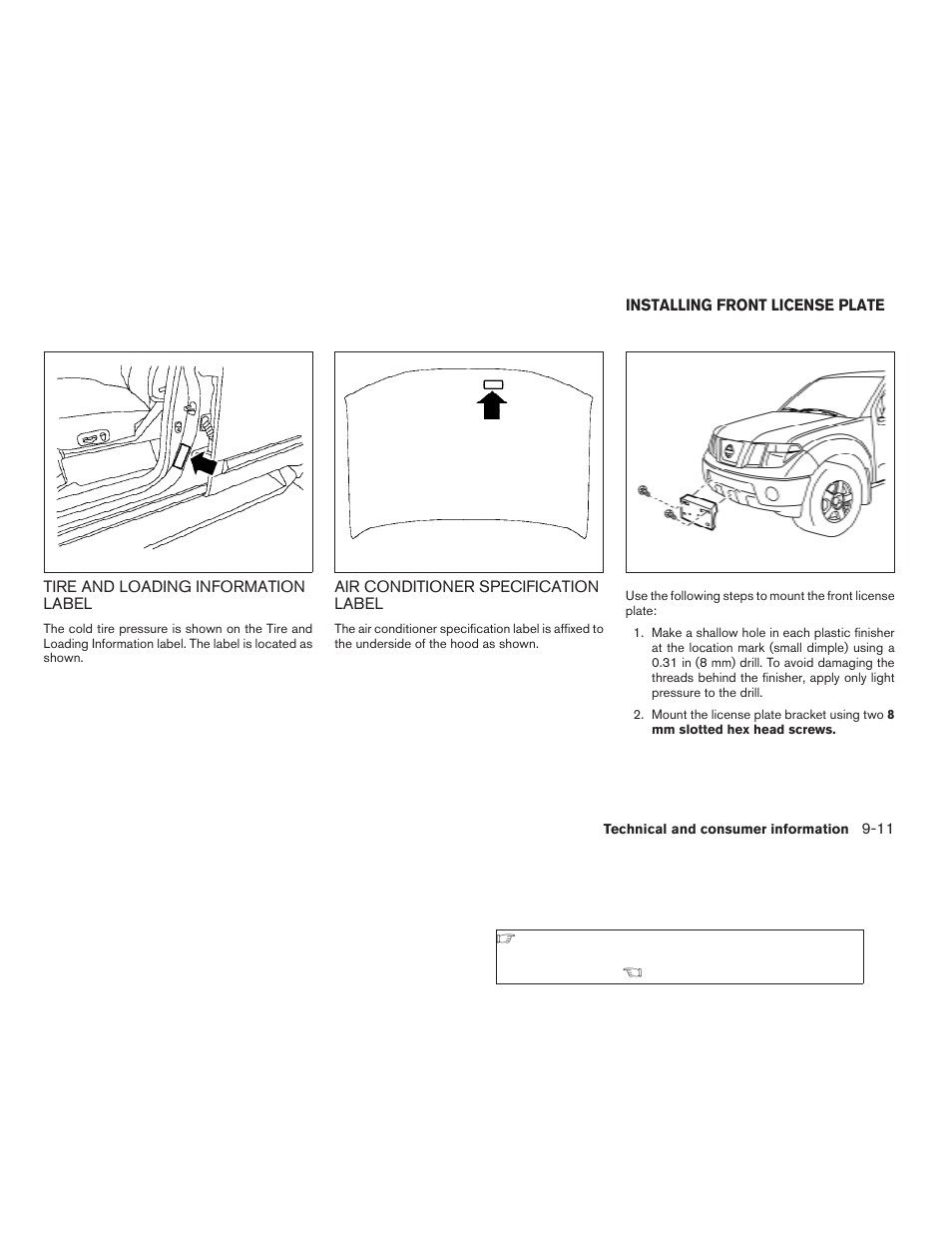 Installing front license plate -11 | NISSAN 2009 Xterra User Manual | Page 305 / 336