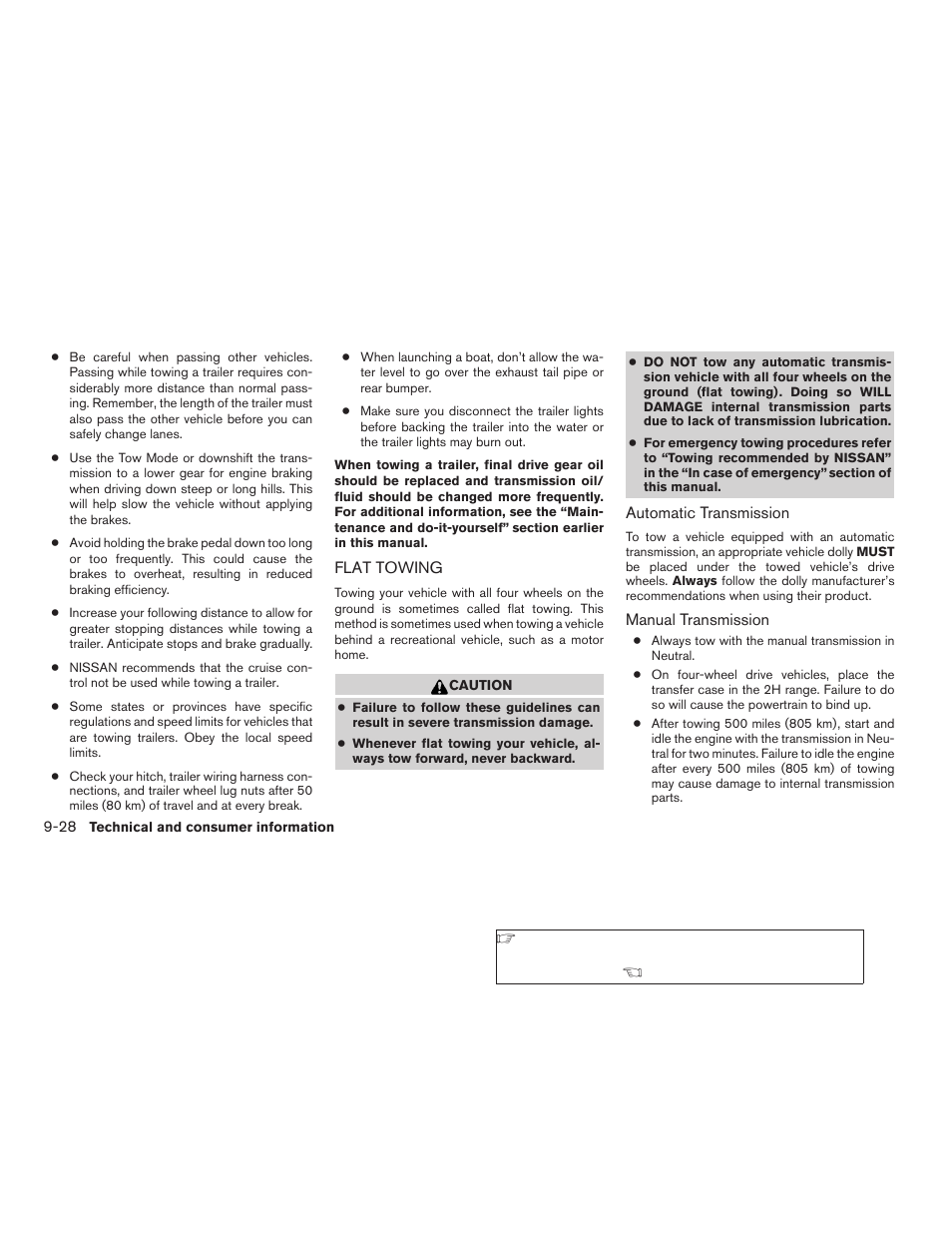 Flat towing -28 | NISSAN 2009 Xterra User Manual | Page 322 / 336