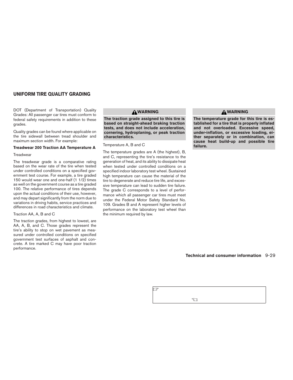 Uniform tire quality grading -29 | NISSAN 2009 Xterra User Manual | Page 323 / 336