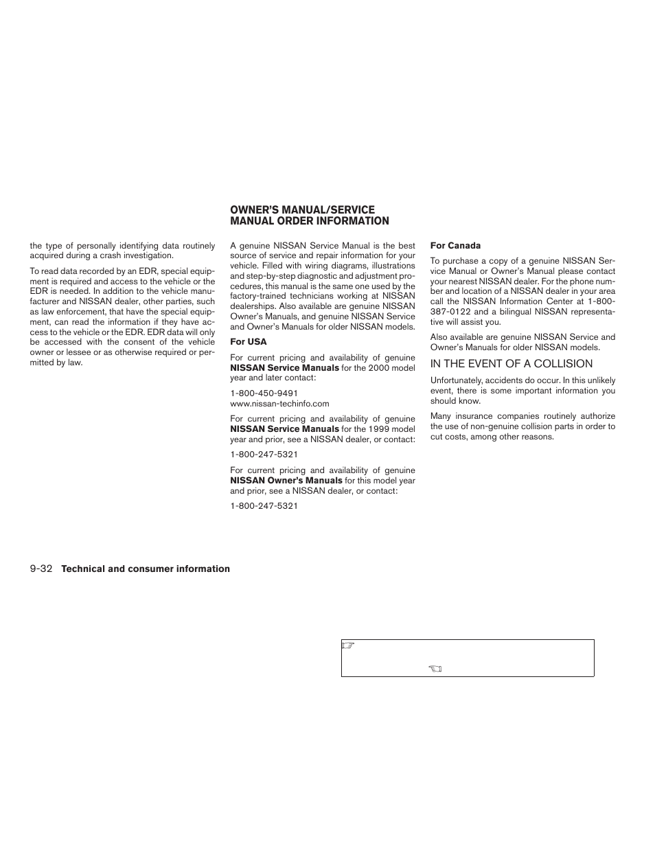 In the event of a collision -32 | NISSAN 2009 Xterra User Manual | Page 326 / 336