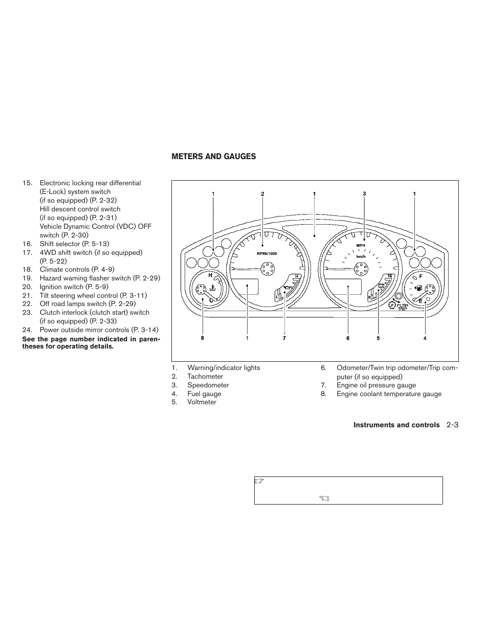 Meters and gauges -3 | NISSAN 2009 Xterra User Manual | Page 79 / 336