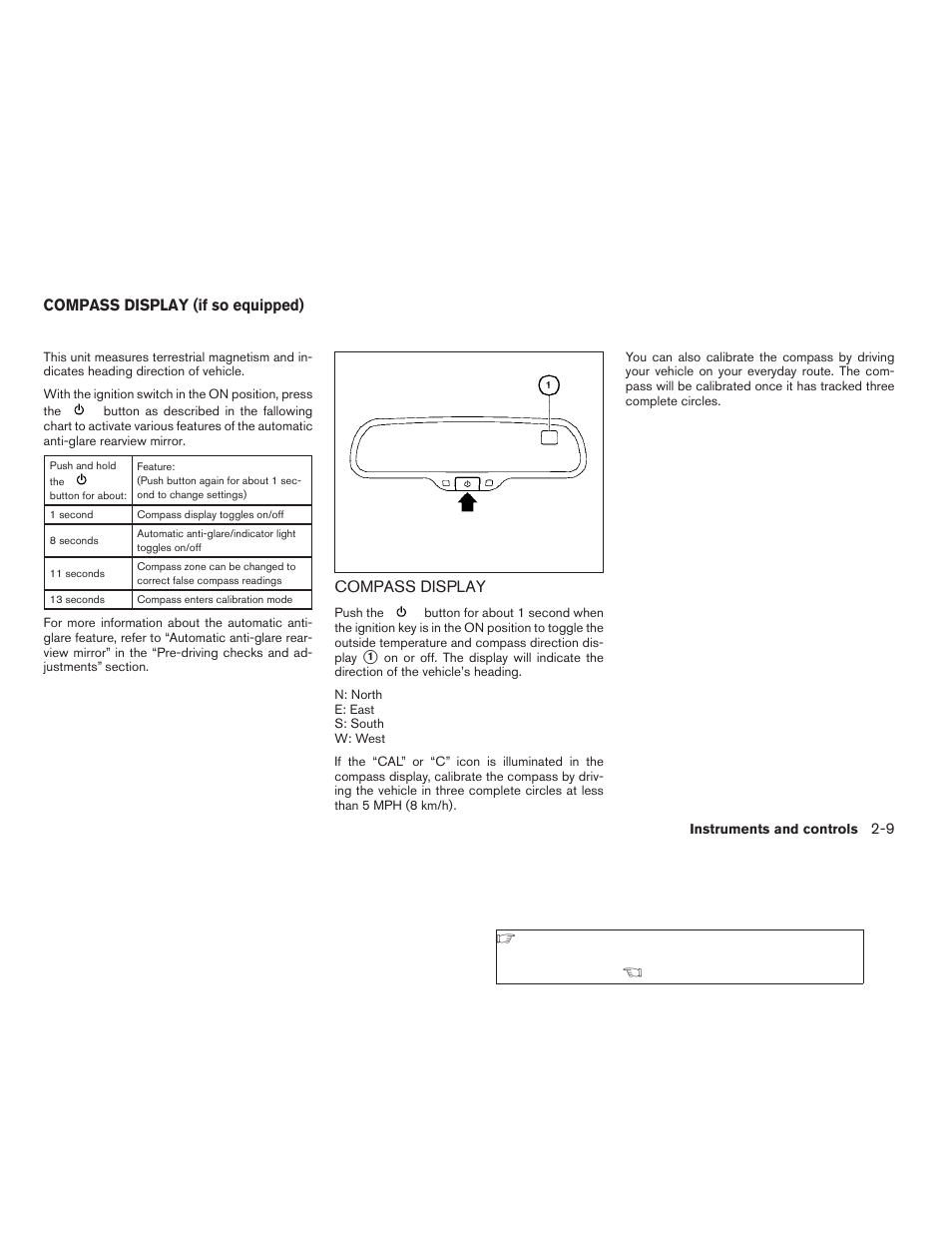 Compass display (if so equipped) -9, Compass display -9 | NISSAN 2009 Xterra User Manual | Page 85 / 336