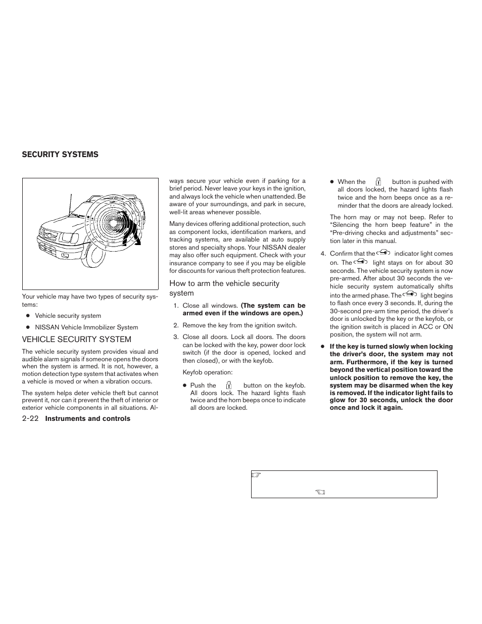 Security systems -22, Vehicle security system -22 | NISSAN 2009 Xterra User Manual | Page 98 / 336