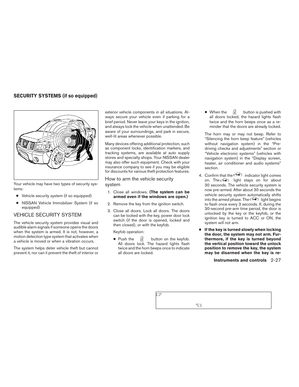 Security systems (if so equipped) -27, Vehicle security system -27 | NISSAN 2009 Titan User Manual | Page 105 / 408