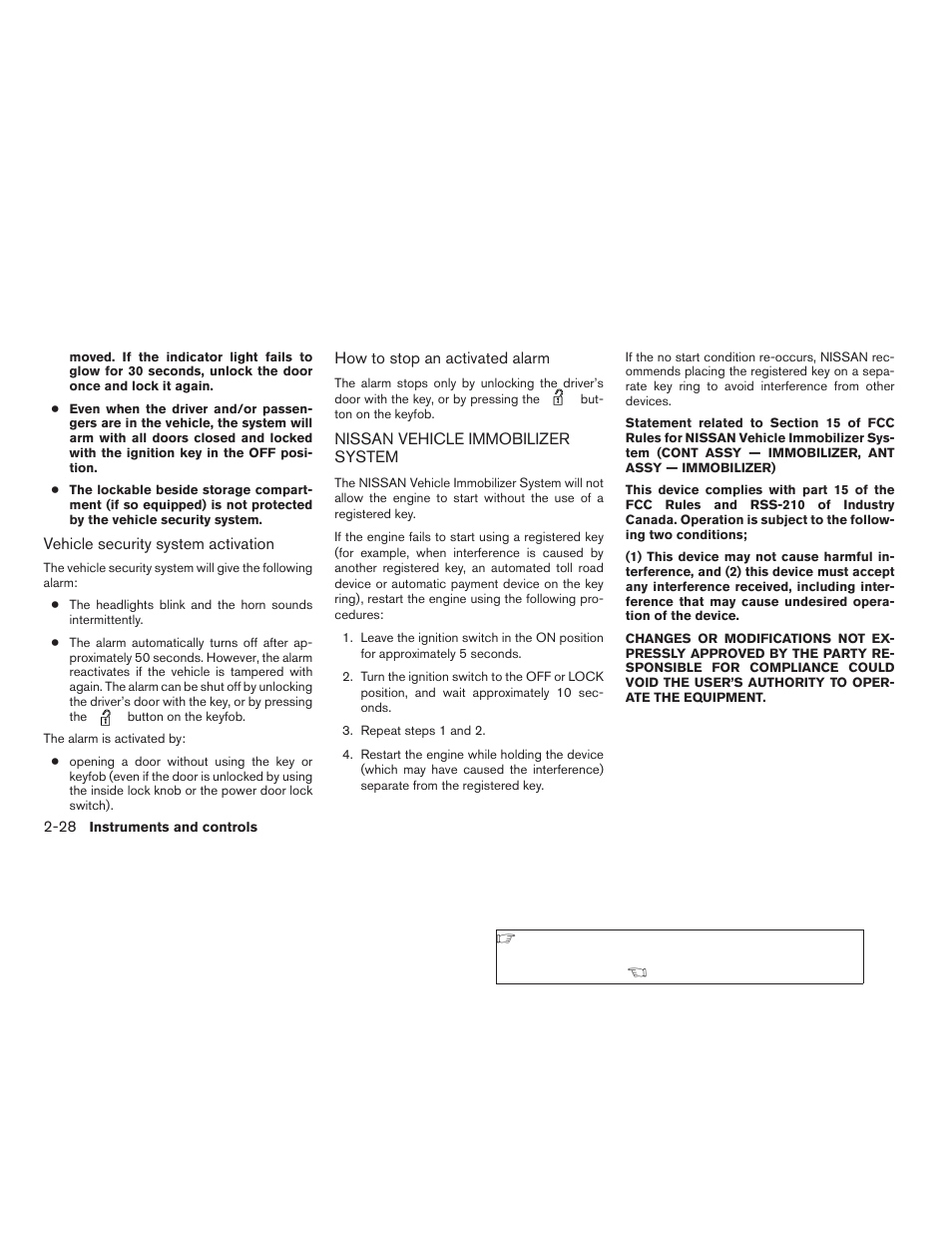 Nissan vehicle immobilizer system -28 | NISSAN 2009 Titan User Manual | Page 106 / 408