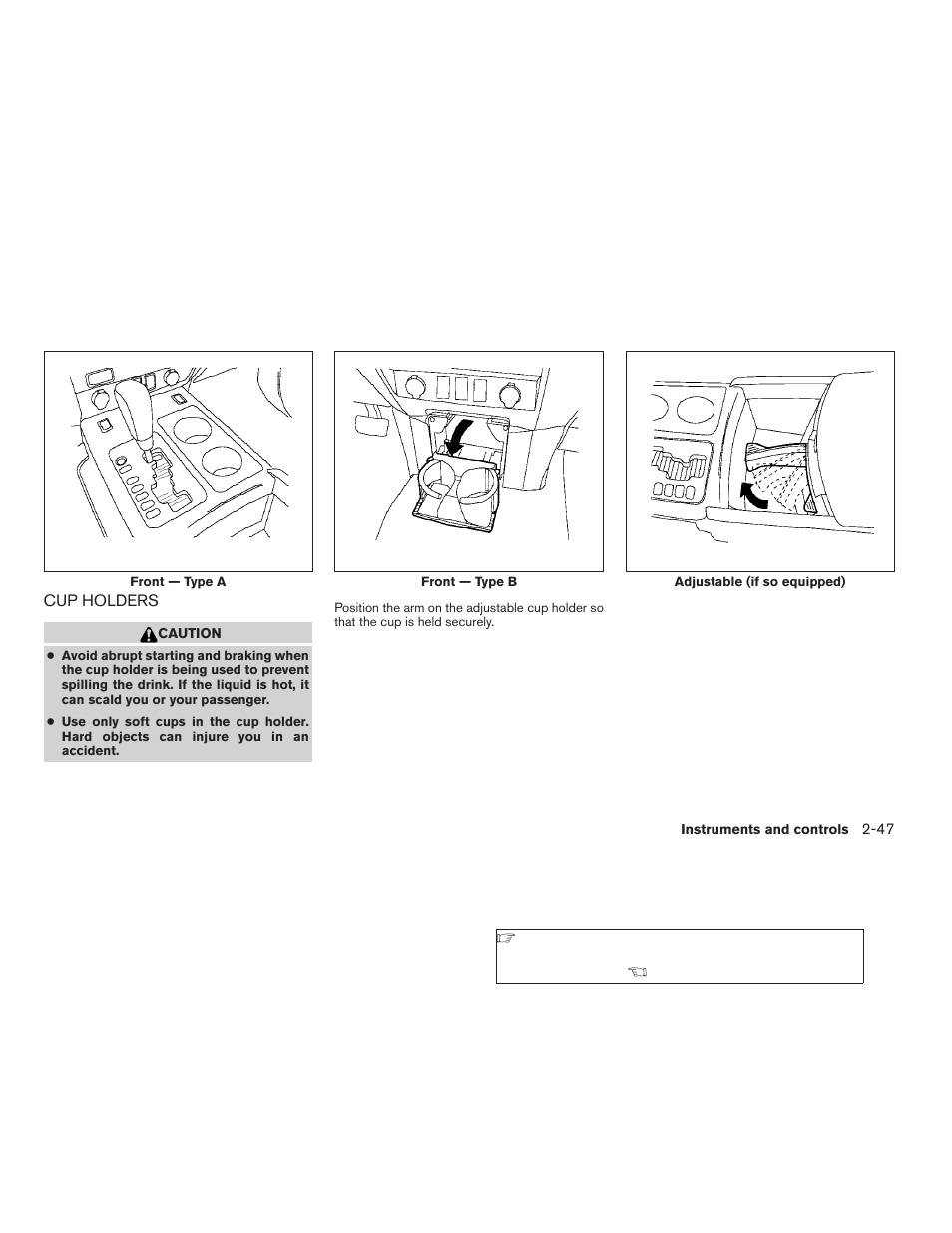 Cup holders -47 | NISSAN 2009 Titan User Manual | Page 125 / 408