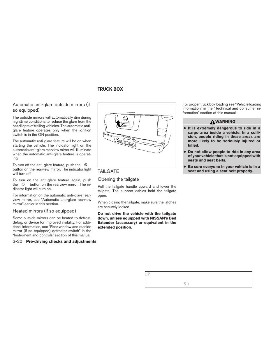 Truck box -20, Tailgate -20 | NISSAN 2009 Titan User Manual | Page 160 / 408