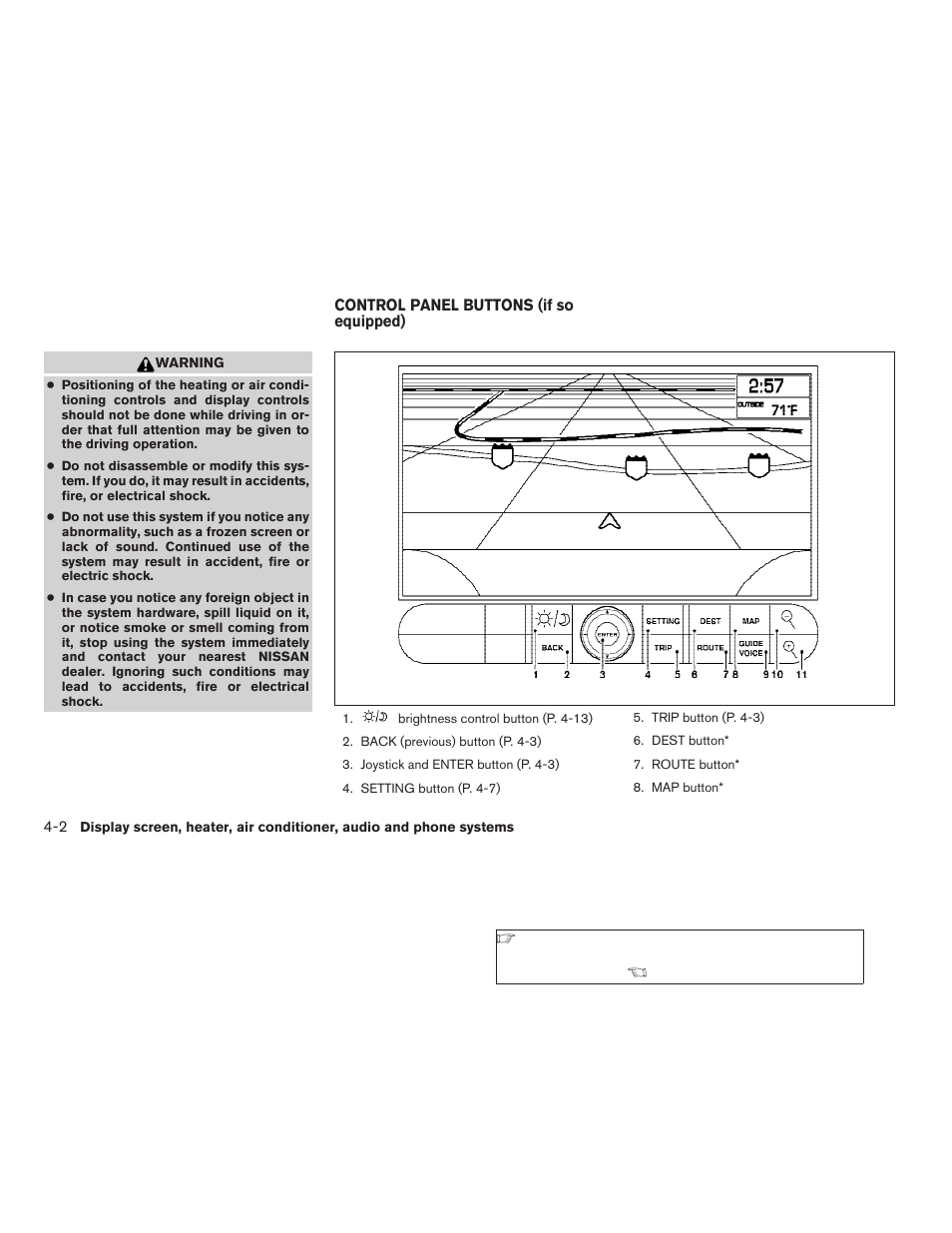 Control panel buttons (if so equipped) -2 | NISSAN 2009 Titan User Manual | Page 168 / 408