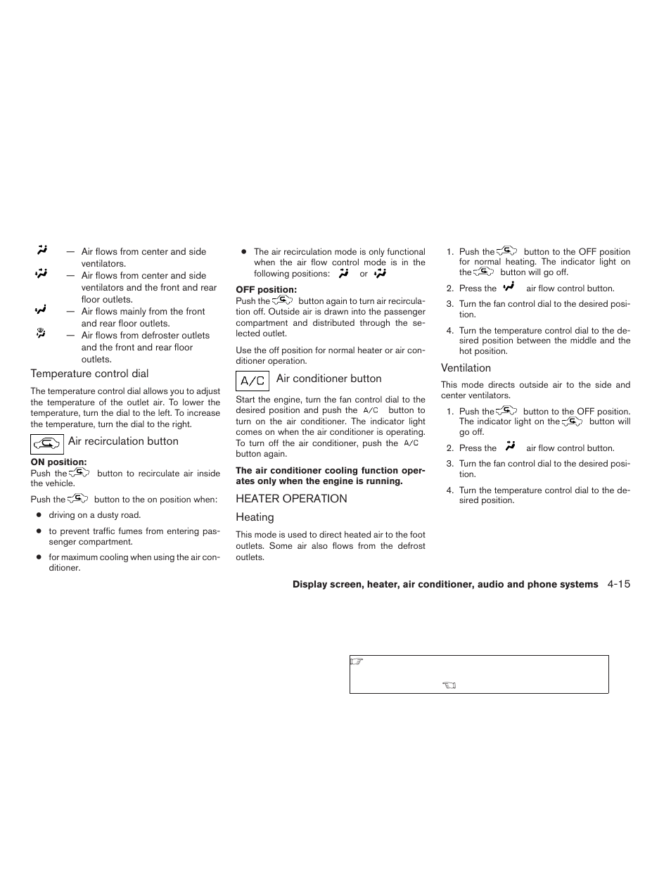 Heater operation -15 | NISSAN 2009 Titan User Manual | Page 181 / 408