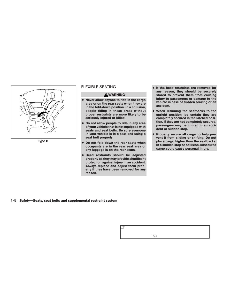 Flexible seating -8 | NISSAN 2009 Titan User Manual | Page 24 / 408