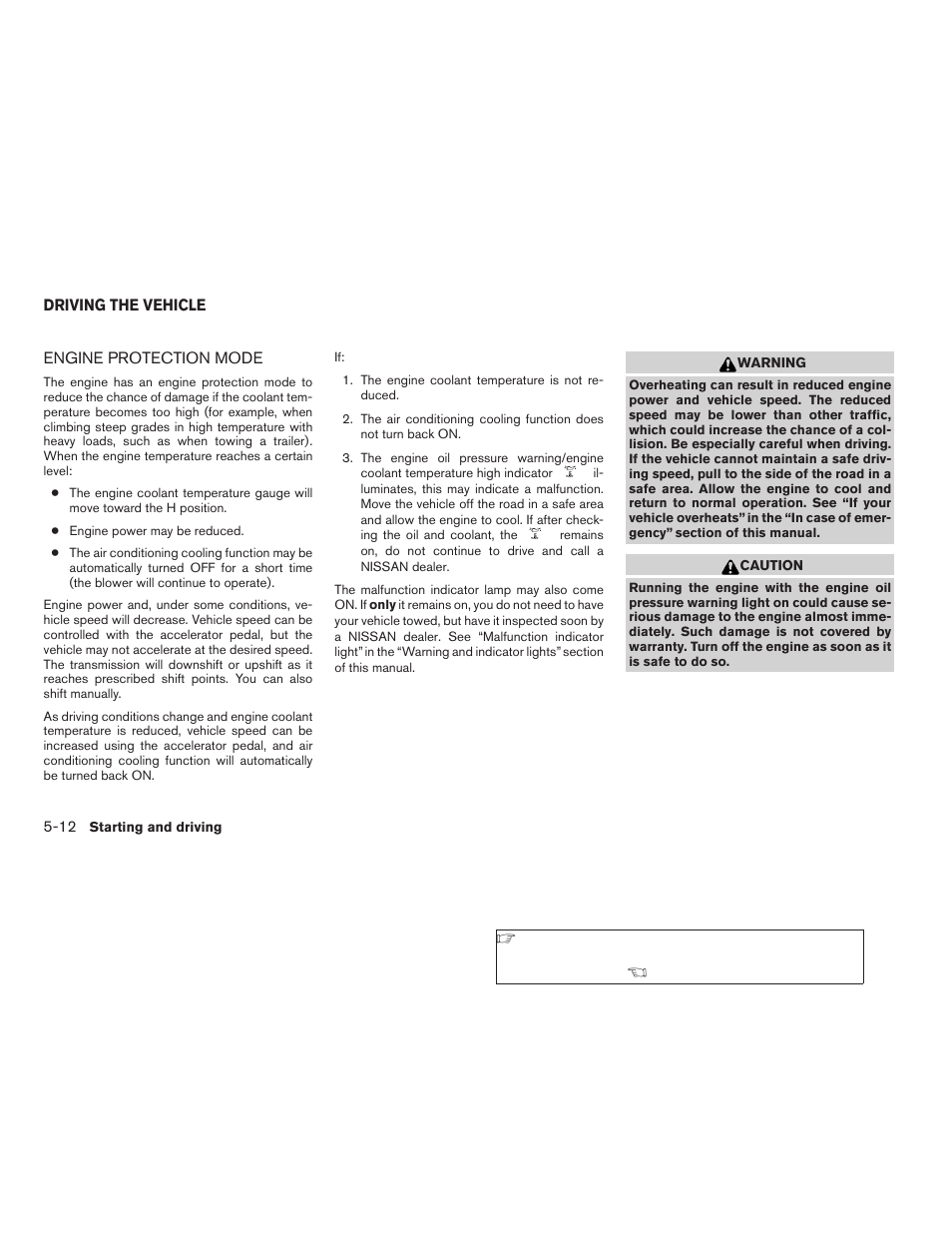 Driving the vehicle -12, Engine protection mode -12 | NISSAN 2009 Titan User Manual | Page 260 / 408