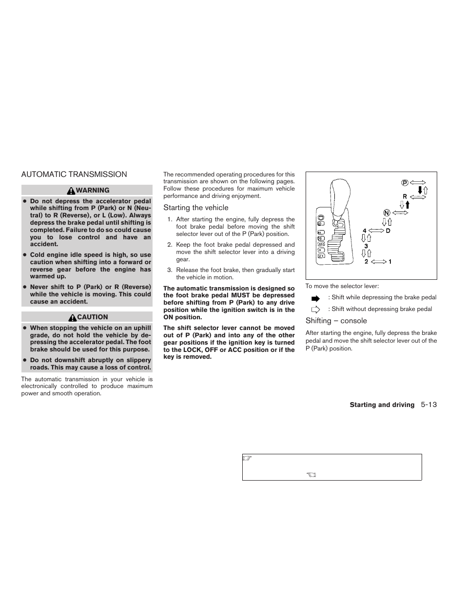 Automatic transmission -13 | NISSAN 2009 Titan User Manual | Page 261 / 408