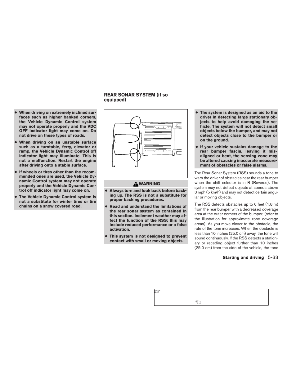 Rear sonar system (if so equipped) -33 | NISSAN 2009 Titan User Manual | Page 281 / 408