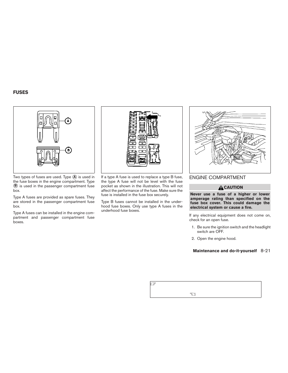 Fuses -21, Engine compartment -21 | NISSAN 2009 Titan User Manual | Page 325 / 408