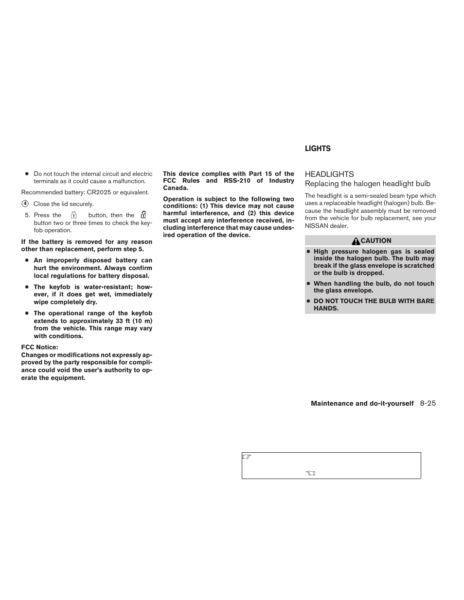 Lights -25, Headlights -25 | NISSAN 2009 Titan User Manual | Page 329 / 408