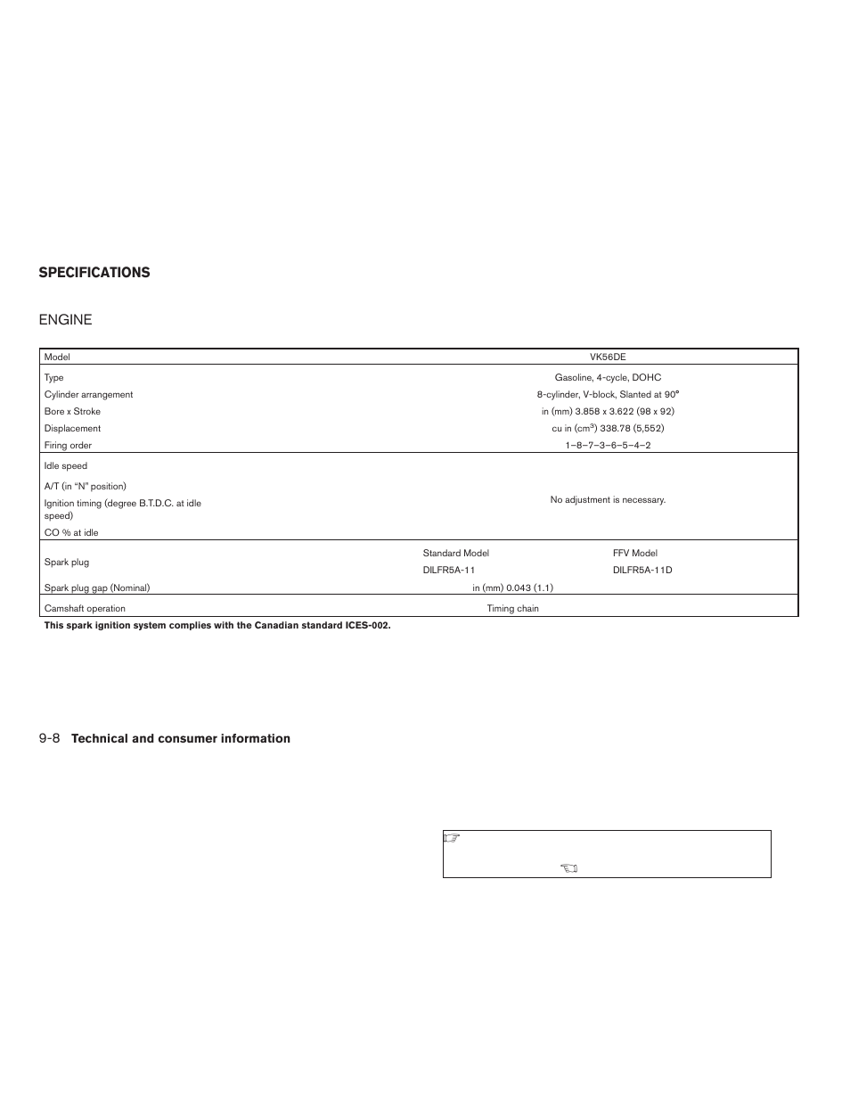 Specifications -8, Engine -8, Engine | Specifications | NISSAN 2009 Titan User Manual | Page 354 / 408