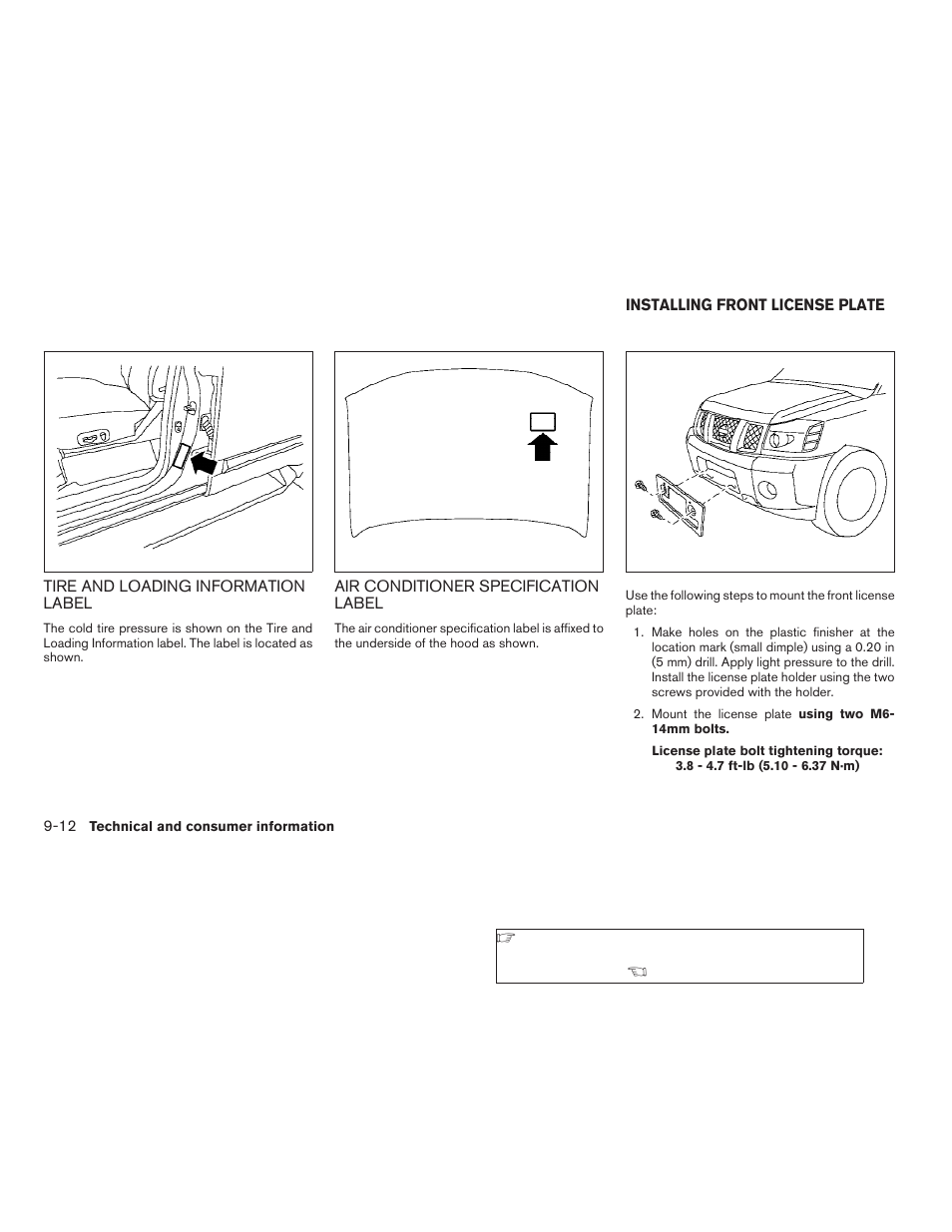 Installing front license plate -12 | NISSAN 2009 Titan User Manual | Page 358 / 408