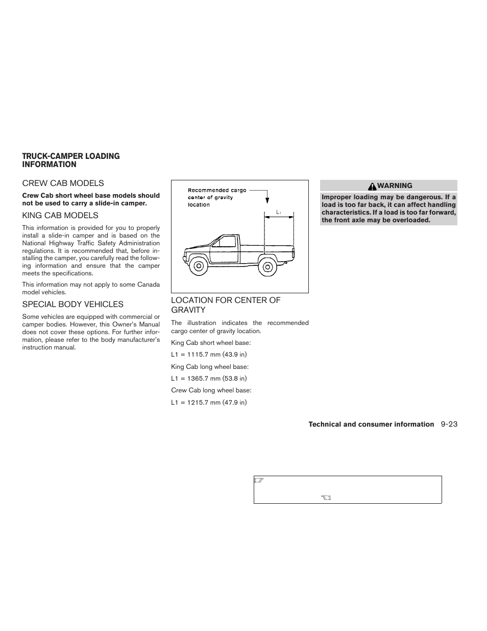 Truck-camper loading information -23 | NISSAN 2009 Titan User Manual | Page 369 / 408