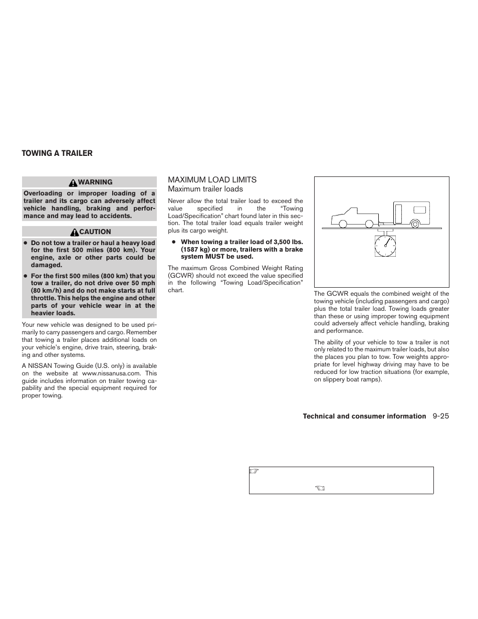 Towing a trailer -25, Maximum load limits -25 | NISSAN 2009 Titan User Manual | Page 371 / 408