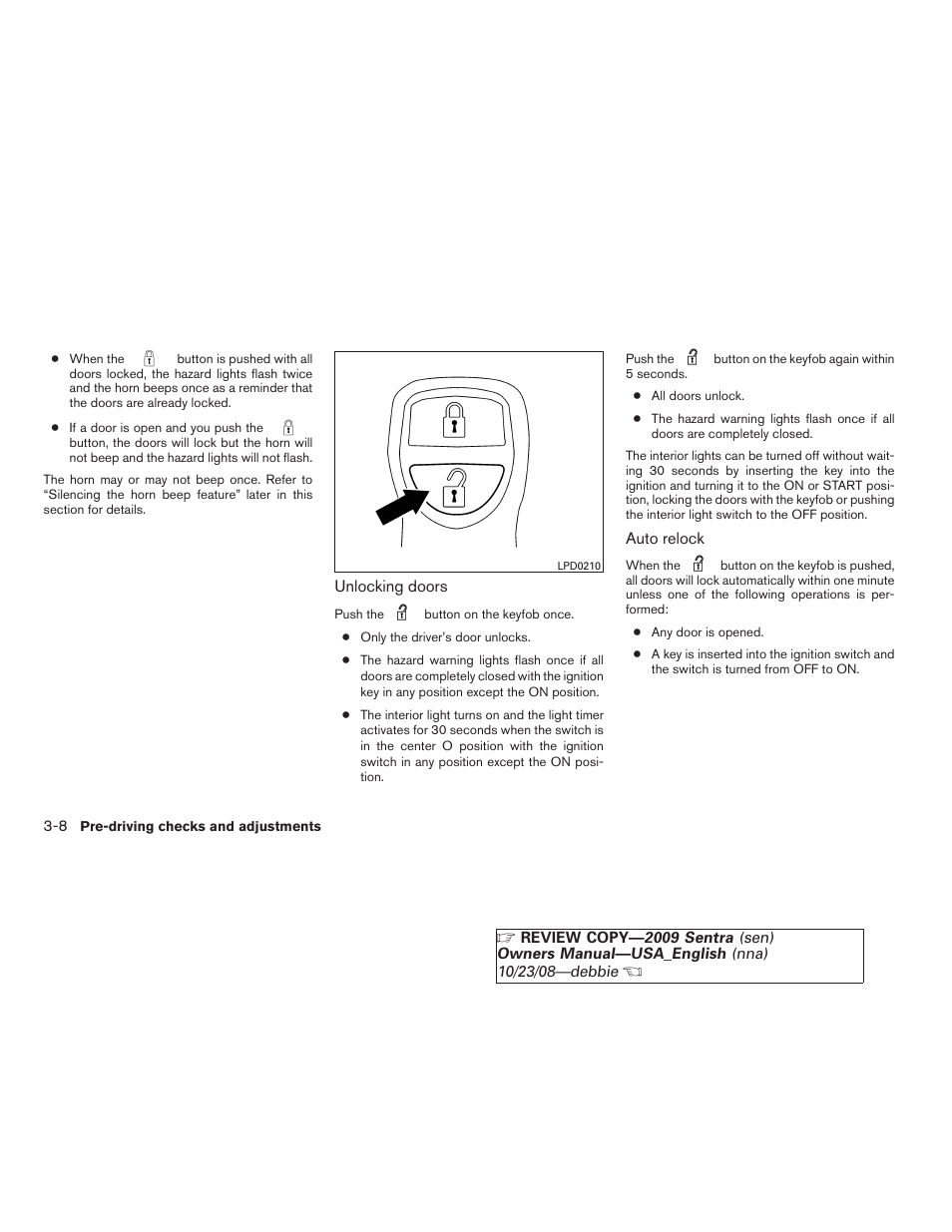 NISSAN 2009 Sentra User Manual | Page 122 / 326