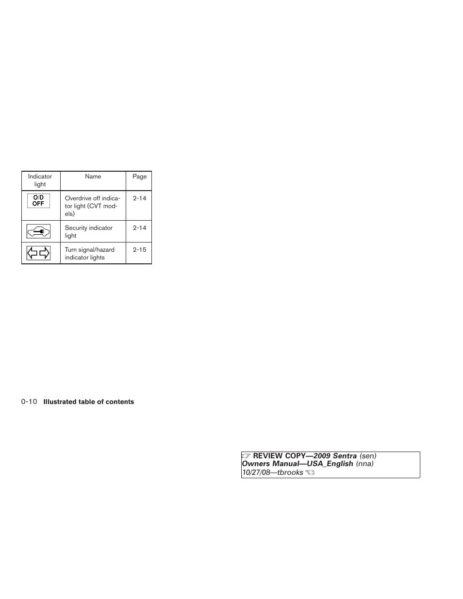 NISSAN 2009 Sentra User Manual | Page 16 / 326