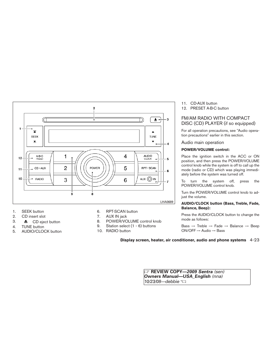 NISSAN 2009 Sentra User Manual | Page 165 / 326