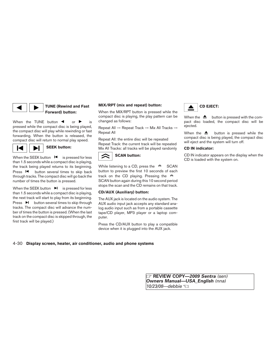NISSAN 2009 Sentra User Manual | Page 172 / 326