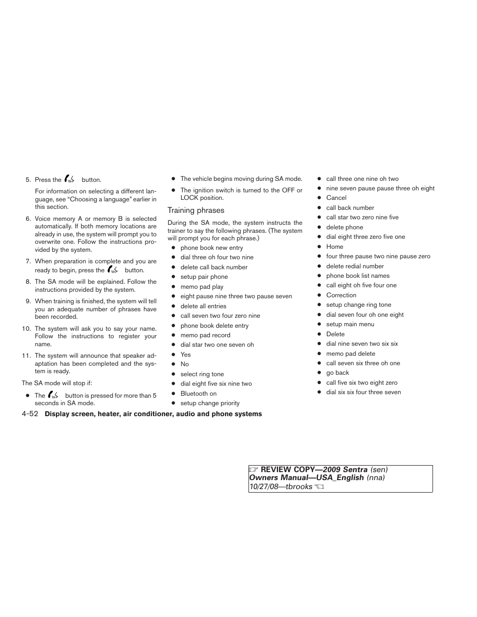 NISSAN 2009 Sentra User Manual | Page 194 / 326