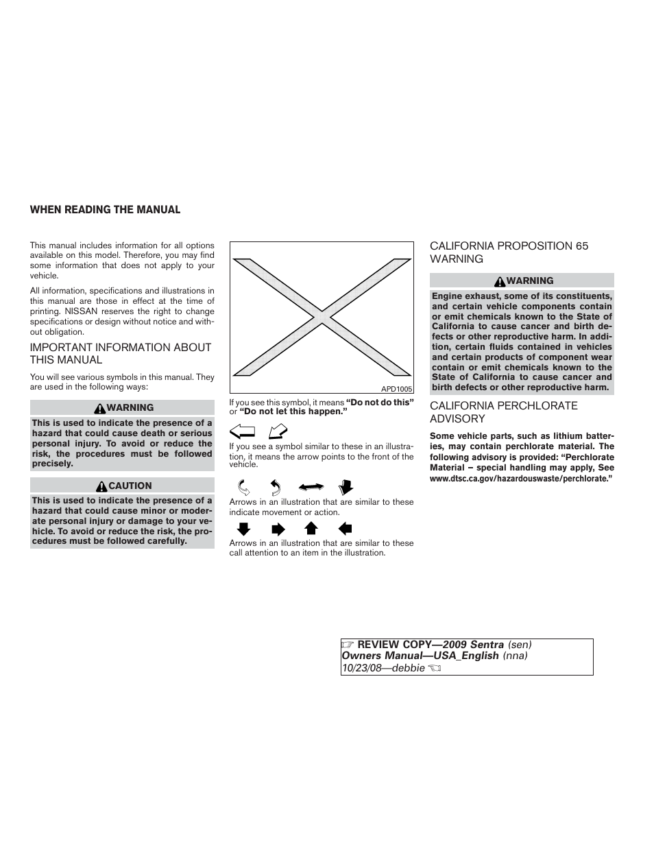 NISSAN 2009 Sentra User Manual | Page 2 / 326