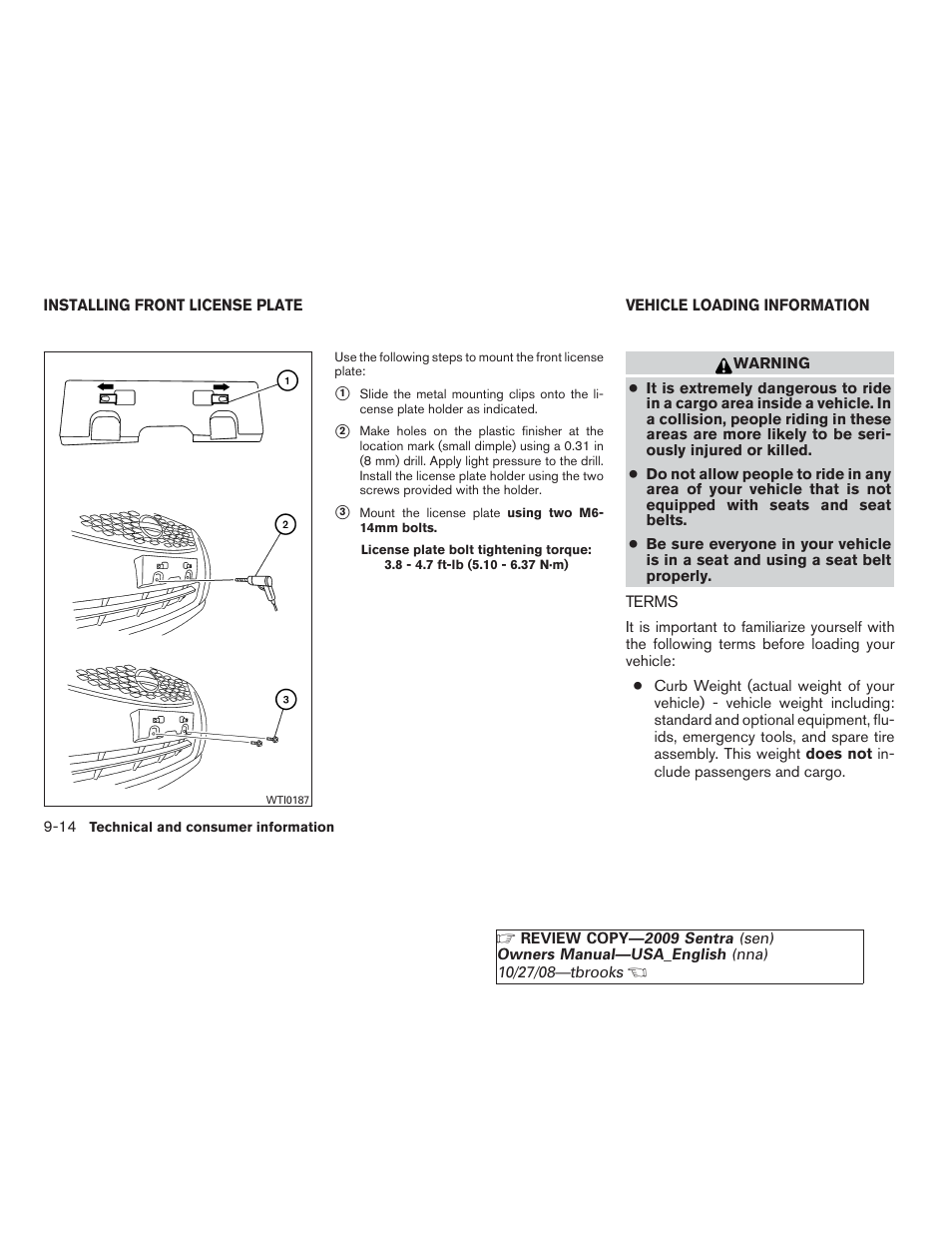 Terms -14 | NISSAN 2009 Sentra User Manual | Page 302 / 326