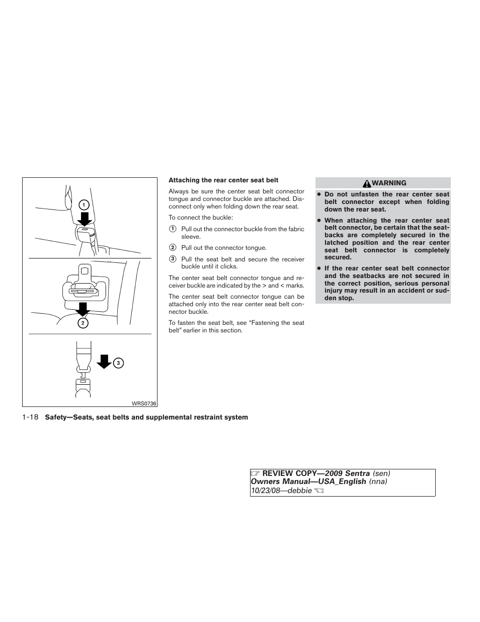 NISSAN 2009 Sentra User Manual | Page 34 / 326