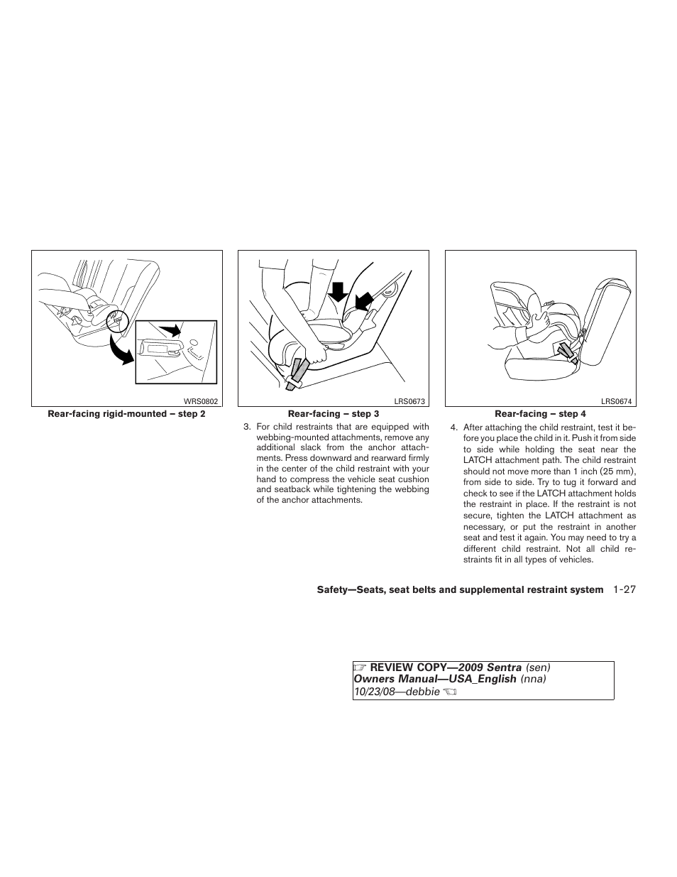 NISSAN 2009 Sentra User Manual | Page 43 / 326