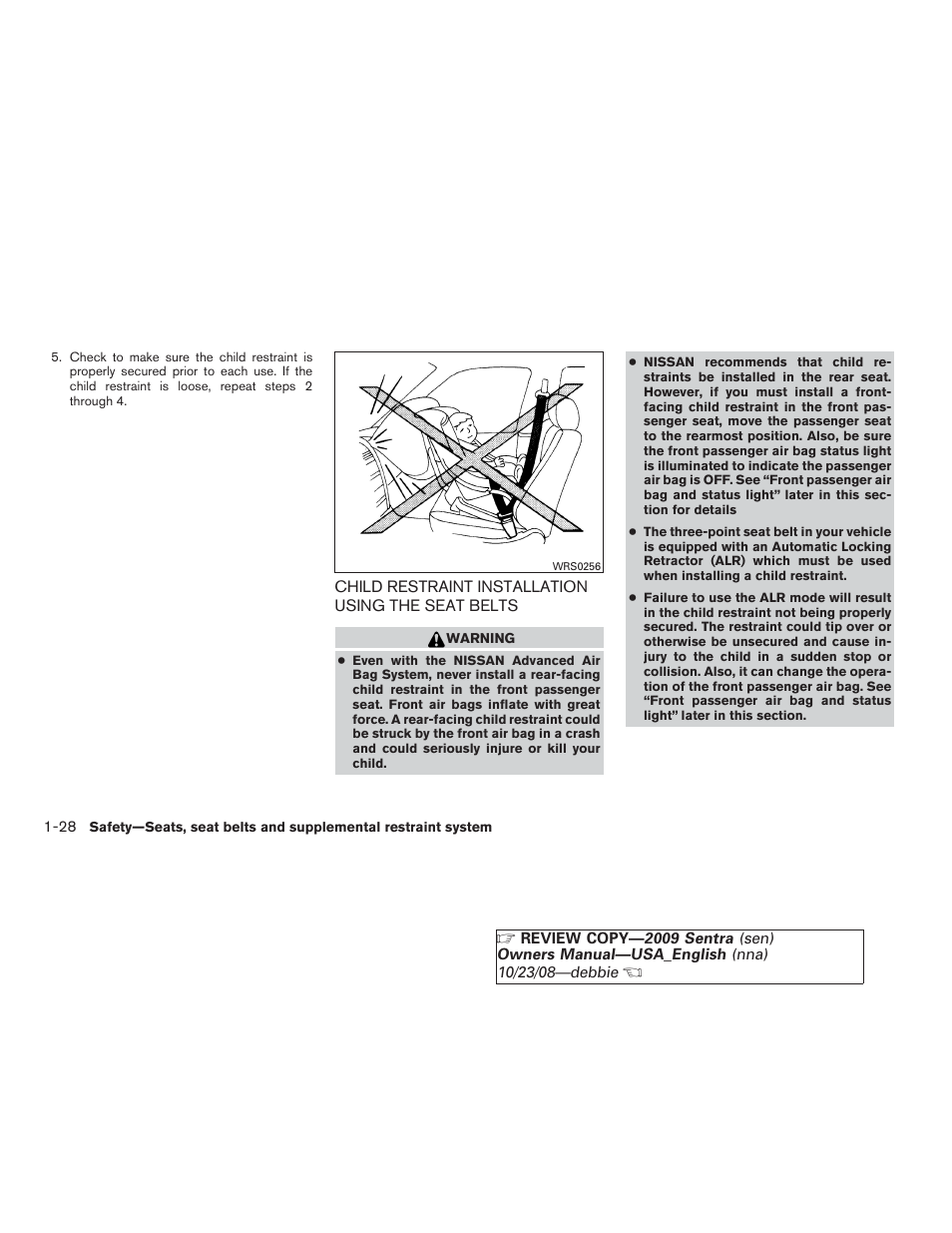 NISSAN 2009 Sentra User Manual | Page 44 / 326