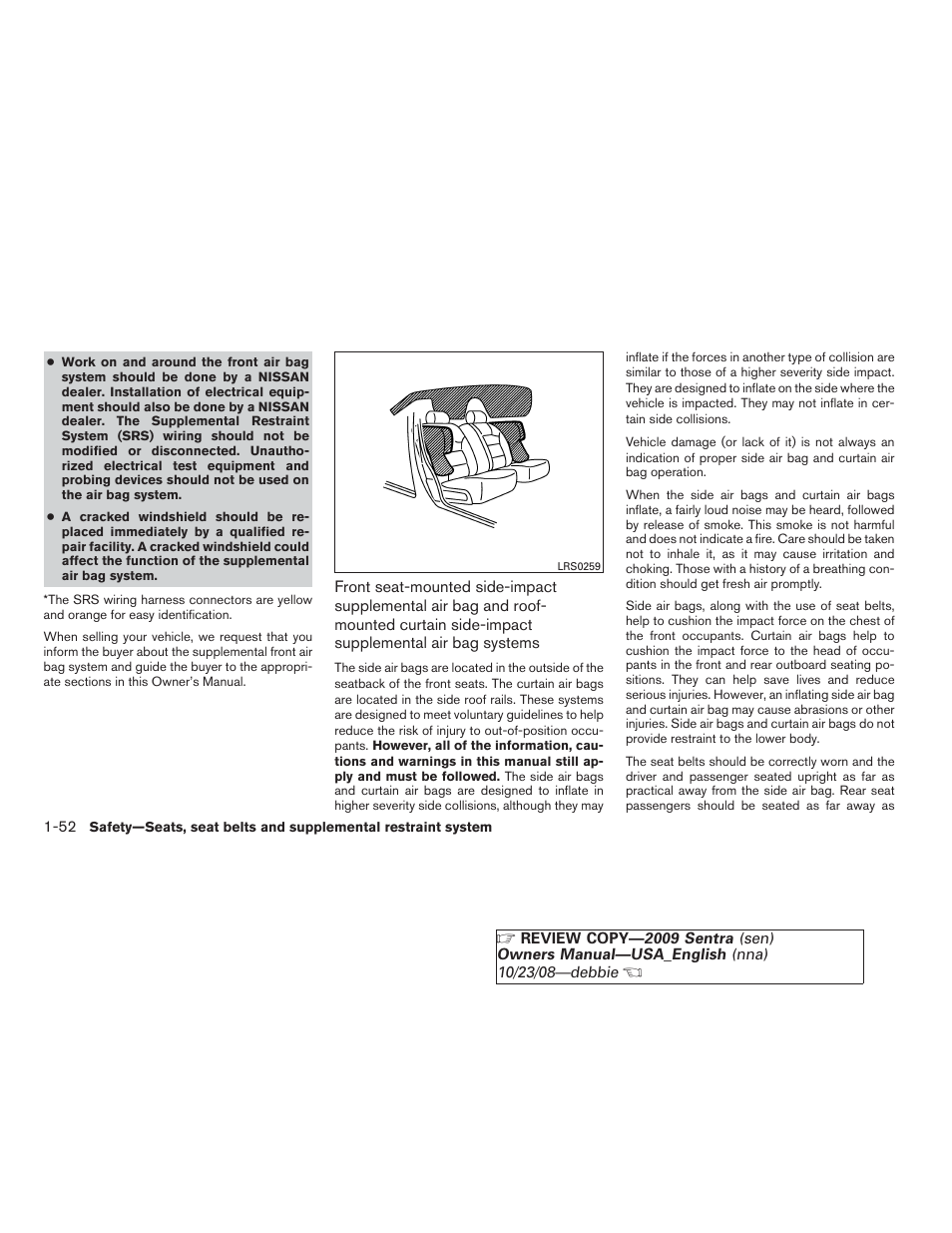 NISSAN 2009 Sentra User Manual | Page 68 / 326