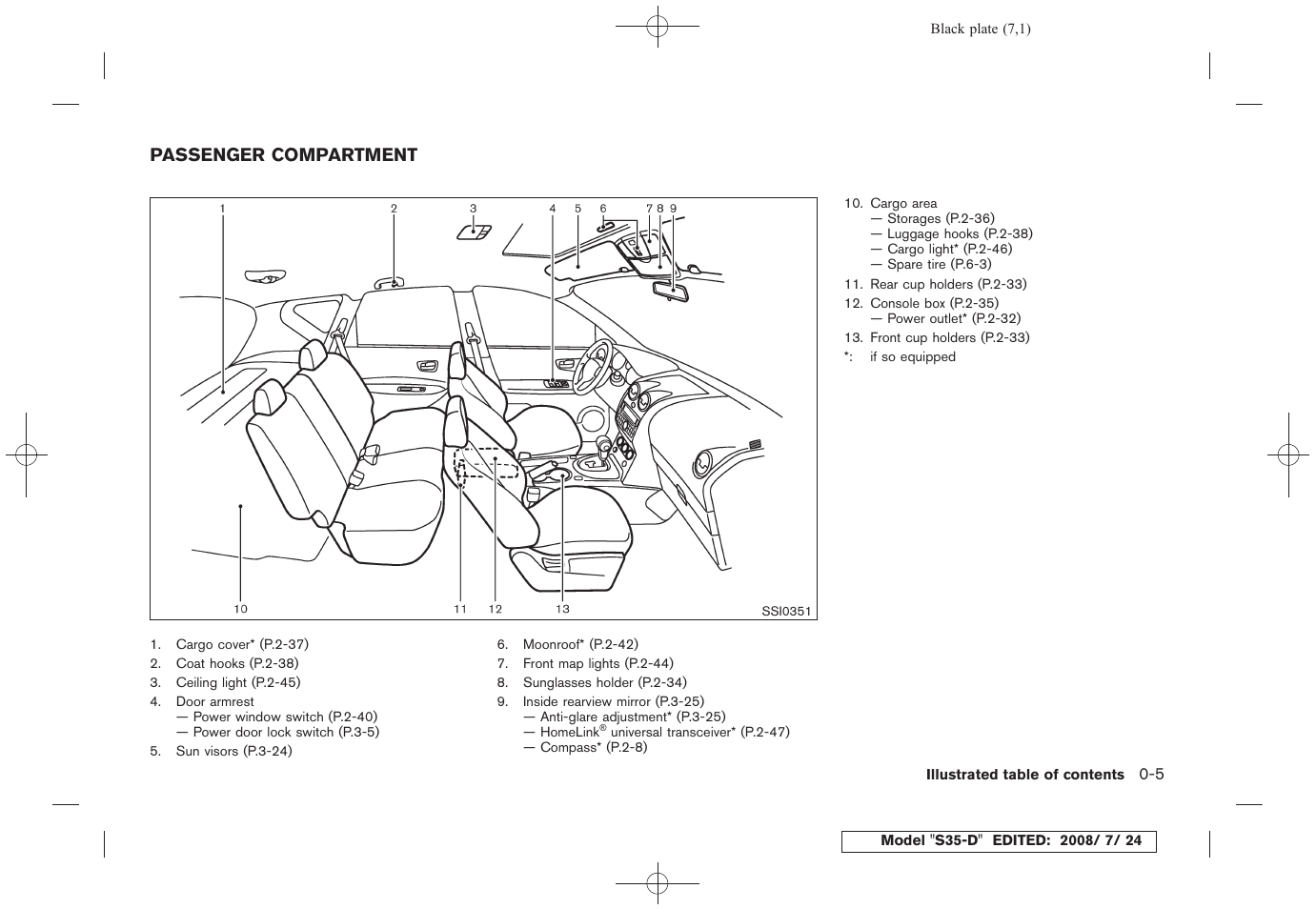 Passenger compartment -5 | NISSAN 2009 Rogue User Manual | Page 10 / 316
