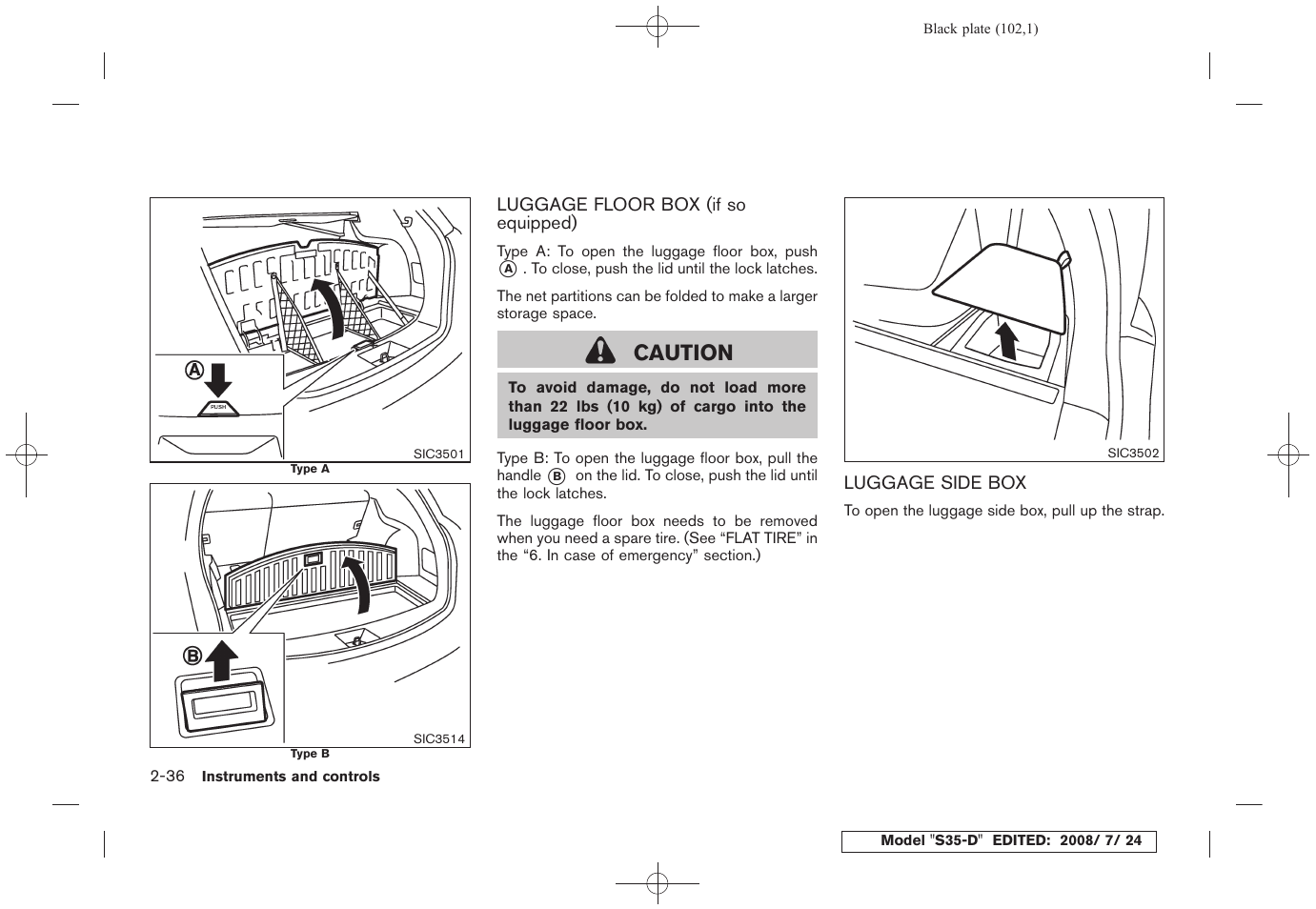 Caution | NISSAN 2009 Rogue User Manual | Page 104 / 316